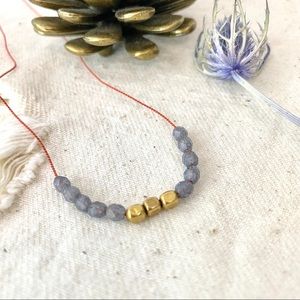 Boho blue stone necklace